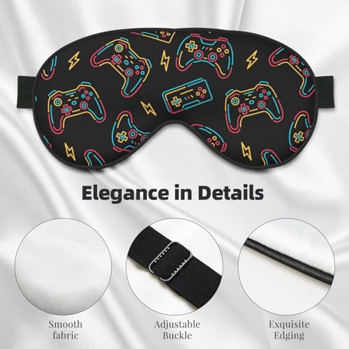 Doodle Game Controller Sleep Mask Eye Mask with Adjustable Strap Eye Sleep Shade Cover Blocks Light for Women Men Airplane Travel Nap - color: Doodle Game Controller