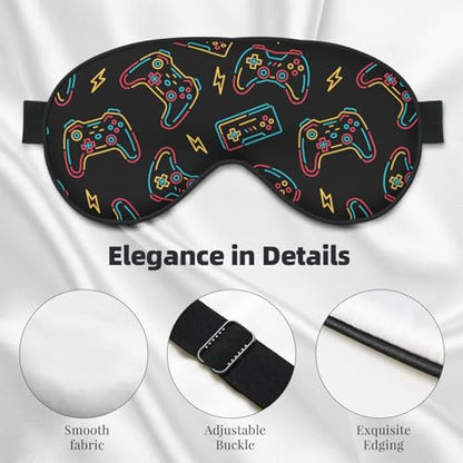 Doodle Game Controller Sleep Mask Eye Mask with Adjustable Strap Eye Sleep Shade Cover Blocks Light for Women Men Airplane Travel Nap - color: Doodle Game Controller