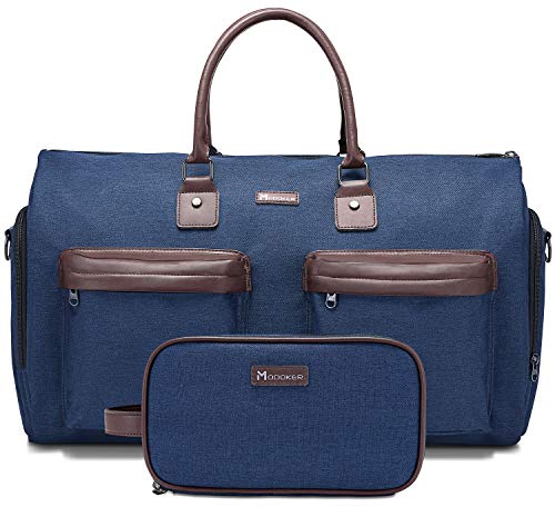suit bag travel garment bag, 45L Carry on Convertible Garment Duffle bag - color: Navy blue