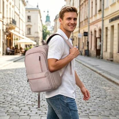 Laptop Backpack for Men & Women 15.6 Inch Office Anti Theft, Pink - color: Pink