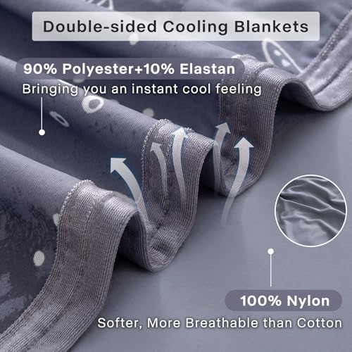 Cooling Blanket Twin Size 60"x90" Dual-Sided Thin Summer Blankets - color: Grey - Starfish, size: Twin 60"x90"