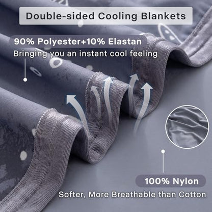 Cooling Blanket Twin Size 60"x90" Dual-Sided Thin Summer Blankets - color: Grey - Starfish, size: Twin 60"x90"
