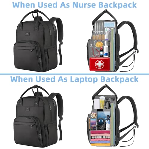 MATEIN Medical Backpack, 17 Inch Laptop Backpack with Removable Organizer - color: Black, size: 17 Inch