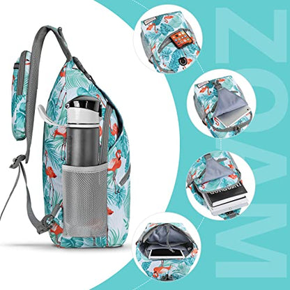 ZOMAKE Sling Bag,Small Crossbody Sling Backpack Shoulder Daypack for Travel - color: Flamingo Blue, size: 8L