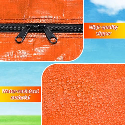 2 Pcs 66 Gallon Large Moving Storage Bags with Zipper, Orange - color: Orange