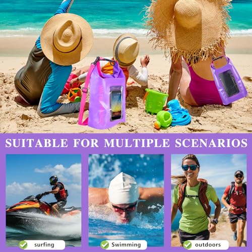 IP68 Waterproof Dry Bag, 5L Roll Top Waterproof Pool Bag - color: purple 5L