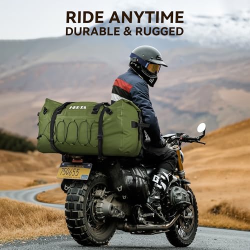 HEETA Waterproof Duffel Bag Travel Motorcycle Dry Bag Backpack 60L/80L/110L - color: Pitch Green, size: 110L