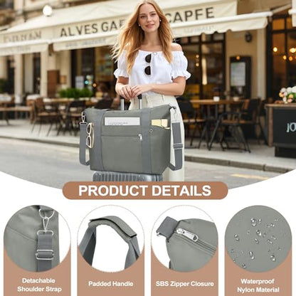 Small Travel Gym Duffel Bag for Women, Weekender Overnight Bag - color: Dark Grey