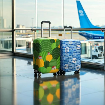 HYPER VENTURE Travel Luggage Cover Suitcase Protector Fits 18-22 Inch, S - color: Green Hills, size: S