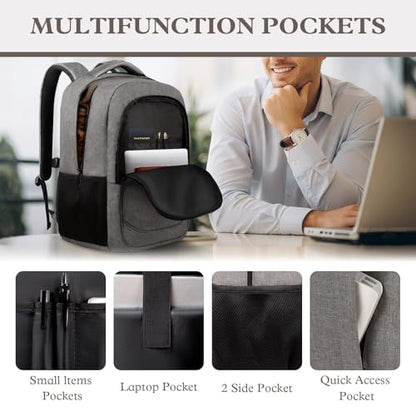17" Travel Laptop Backpack, Airline Approved Computer Bag, Grey - color: Grey, size: 17.3 Inch(40L)