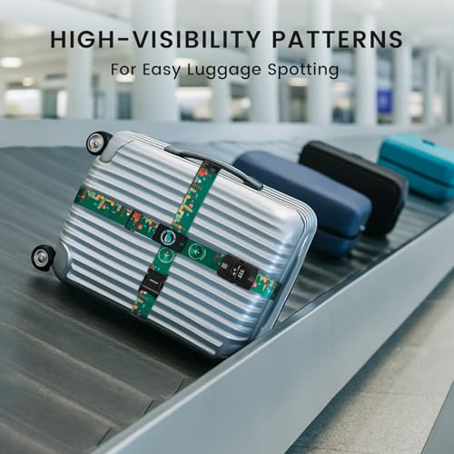 Travelkin Luggage Straps TSA Approved, Suitcase Straps with TSA Lock - color: Green