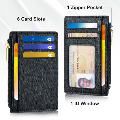 Tipmile Mens RFID Wallet, Small Slim Business Credit Card Holder, Mens Gift - color: Crosshatch Black