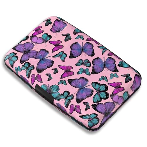Maicican RFID Blocking Aluminum Credit Card Holder - color: Card holder wallet - Colorful Butterfly