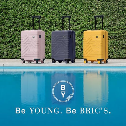 Bric's B|Y Ulisse Checked Luggage with Spinner Wheels – Expandable Lightweighted Hard Shell Suitcase, TSA Combination Lock - Removeable Wash Bag Included - 30 Inch, Ocean Blue - color: Ocean Blue, size: Checked-large