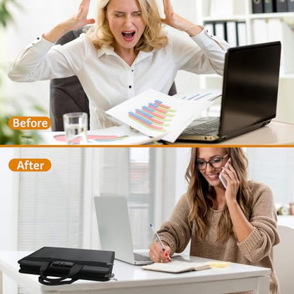 onvvippiv File Organizer Fireproof Expanding with Lock Zipper - color: Black - With Lock, style: Classic