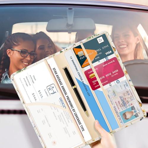 CoBak Car Registration and Insurance Holder - color: L-Butterfly Wonderland
