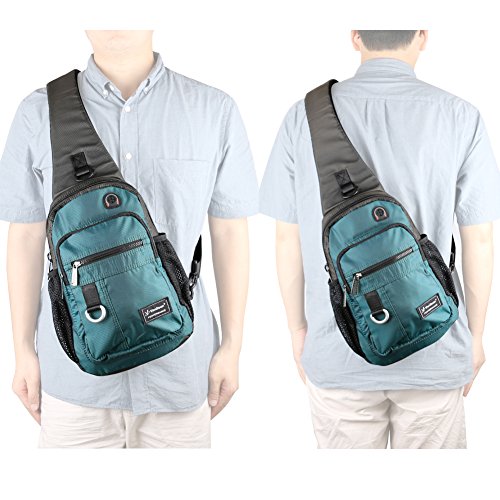 Crossbody Sling Bag Backpack for Men & Women Lake Blue - color: A-dark Green(fits 10.5" Ipad)