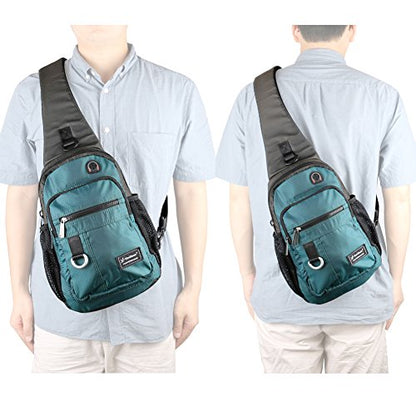 Crossbody Sling Bag Backpack for Men & Women Lake Blue - color: A-dark Green(fits 10.5" Ipad)