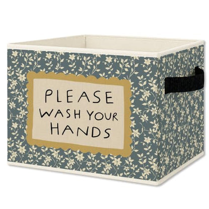 Blue Floral Funny Bathroom Storage Bins Box Collapsible Basket - color: Color33