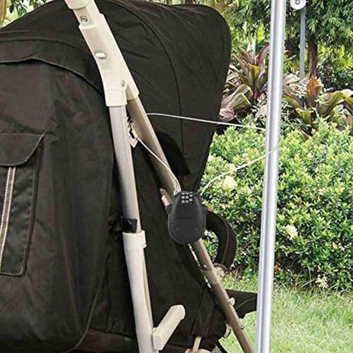 Retractable Cable Lock, 3-Digit Combination Lock with 3 Feet Retractable Steel Cable, Luggage Stroller Locks for, Bike, Ski, Helmets, Backpacks