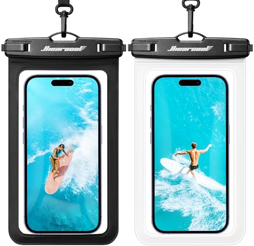 Hiearcool Waterproof Phone Pouch, Waterproof Phone Case, Black&Clear 2-Pack - color: Black&Clear