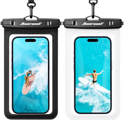 Hiearcool Waterproof Phone Pouch, Waterproof Phone Case, Black&Clear 2-Pack - color: Black&Clear