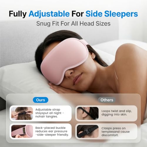 Facemoon Blackout Weighted Eye Masks for Sleep, Airplane Travel Essentials - color: Pink
