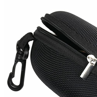 Yamrots 3 Pcs Zipper Hard Sunglasses Cases Portable Travel Eyeglasses Cases with Plastic Hook - color: Black