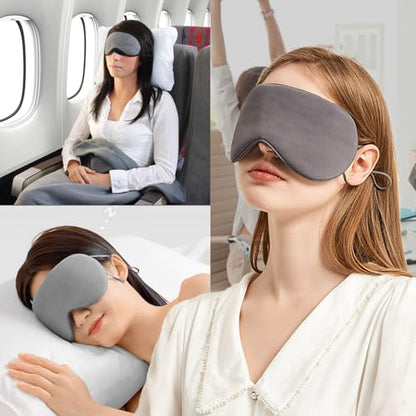 Sleep Eye Mask for Sleeper Men Women,Pressure Free Light Block Out Eye Maskwith Easy Adjustable Strap for Lunch Break,Airplane, Sleep(Black)