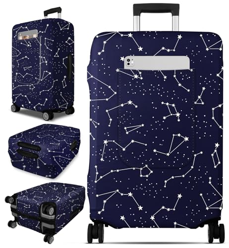 Slohif Luggage Cover for Suitcase Tsa Approved Protector - Constellation Luggage Sleeve Large Suit Case Cover Travel Stretch Baggage Case Protective Washable Fit 18-20 Inch - size: XS-(18-20) Inch, style: Constellation