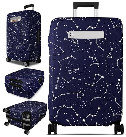 Slohif Luggage Cover for Suitcase Tsa Approved Protector - Constellation Luggage Sleeve Large Suit Case Cover Travel Stretch Baggage Case Protective Washable Fit 18-20 Inch - size: XS-(18-20) Inch, style: Constellation