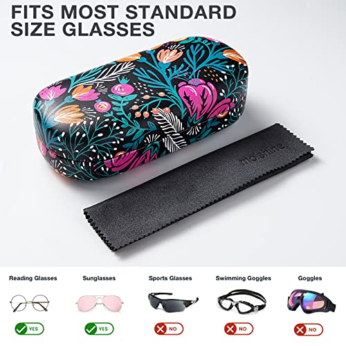 molshine Hard Shell Sunglasses Case,Classic Large Glasses Case for Women Men,Sunglass Eyeglasses - color: Tulip