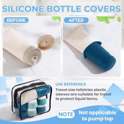 Silevoler 16Pack Travel Bottles for Toiletries, Bottles, Jars, and Covers - color: Mint Green