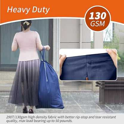 Polecasa Extra Heavy-Duty Laundry Bag with Handles, Navy, 28x36" - color: Navy, size: 28" x 36" | 1 Pack