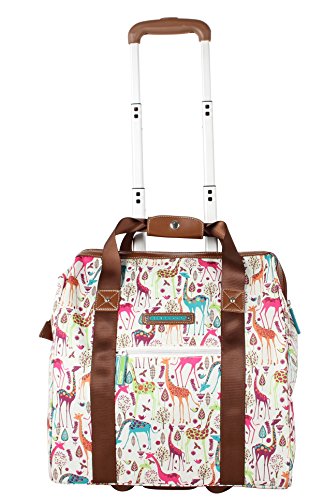Lily Bloom Design Pattern Carry on Bag Wheeled Cabin Tote (Giraffe Park) - color: Giraffe Park