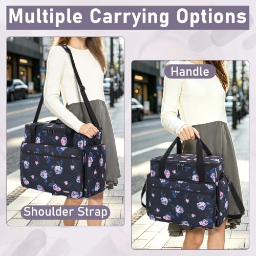 Extra Large Rolling Makeup Bag with Trolley and 4 Removable Pouches - color: Peony