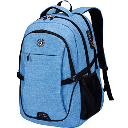 SHRRADOO Travel Laptop Backpack for Men Women, College High Schoolbag - color: Sky Blue
