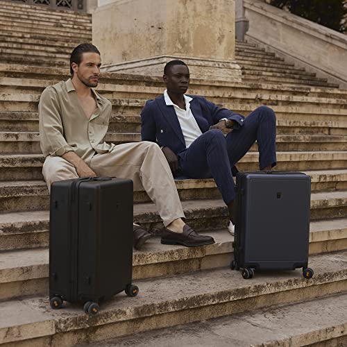 LEVEL8 Elegance Checked Luggage, 24 Inch Hardside Suitcase, Lightweight Matte Hardshell with Tsa Lock, Large Suitcases with Spinner Wheels, Black - color: Black, size: 24 Inch
