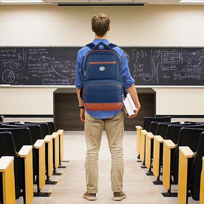MATEIN Laptop Backpack with Cooler Compartment, Large Meal Prep Backpack - color: Blue-orange, size: 17 Inch