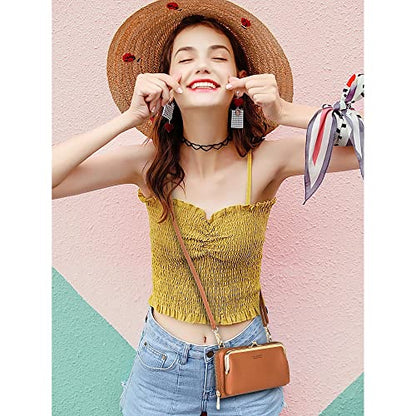 Montana West Crossbody Cell Phone Purse for Women RFID Blocking Cellphone Wallet - color: Wallet Brown
