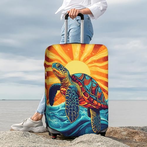 Travel Luggage Cover Sea Turtle, High Elasticity Washable Travel Baggage Protector Case Fits 22-24 in - color: Sea Turtle, size: 22-24 in