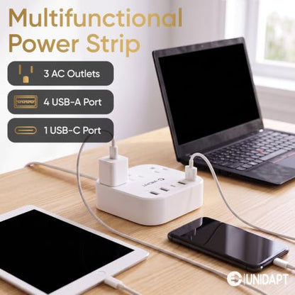 Unidapt Cruise Approved Power Strip, Non Surge, US to Europe Plug Adapter
