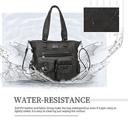 KL928 Large Purses for Women Shoulder Bag Tote Handbags Stylish Vegan Leather Hobo Bags Ladies, A-Black-4 - color: 01-charcoal Gray