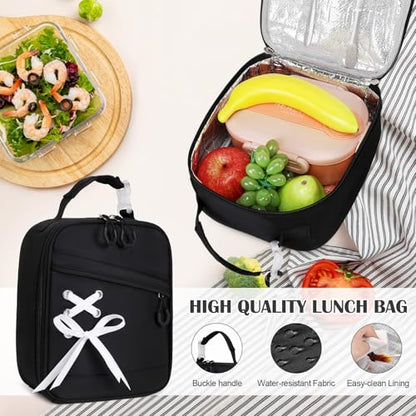 DIGOBAY Backpacks for Girls 3PCS School Backpack Lunch Box Pencil Pouch - color: Black