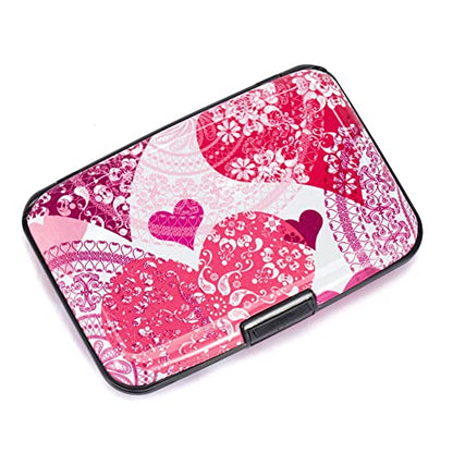 ELFISH RFID Aluminum Wallet Credit Card Protector Case Holder for Men Women - color: Heart
