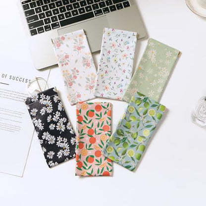 Glasses Case Soft, Eyeglass Cases for Women Portable Squeeze Top PU Leather 2 Pack Glasses Pouch with Cleaning Cloth - color: 2pcs Fruit Print
