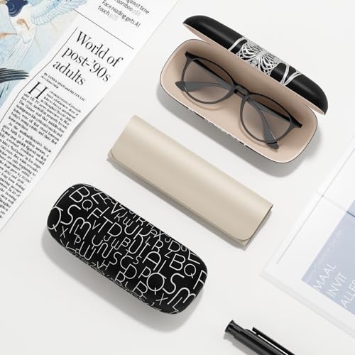 Eyeglasses Case, Hard Shell Protective Case for Glasses, Unisex for Women Men - color: 3 Pack-black