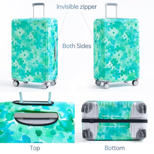 Travelkin 여행 가방 Tsa 승인 여행 가방 커버 프로텍터, 블루 플로럴., 꽃무늬 소프트쉘 - color: 블루 플로럴., size: S(18-21inch suitcase)