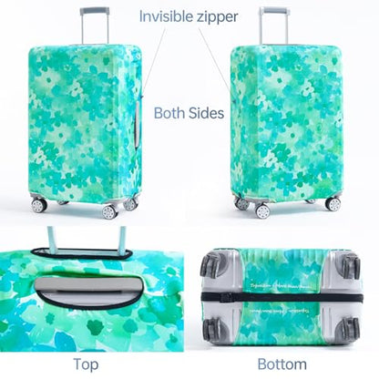 Travelkin 여행 가방 Tsa 승인 여행 가방 커버 프로텍터, 블루 플로럴., 꽃무늬 소프트쉘 - color: 블루 플로럴., size: S(18-21inch suitcase)
