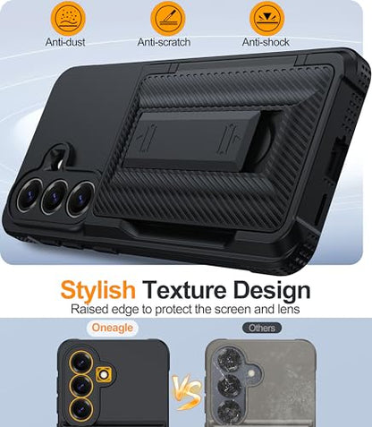 Oneagle Wallet for Samsung Galaxy S26 Case with Card Holder & Kickstand - color: Black, size: Galaxy S26